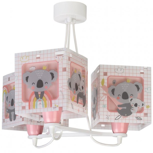 Φωτιστικό Οροφής 3Φωτο Koala Pink 39x39x45εκ. ANGO 63267S