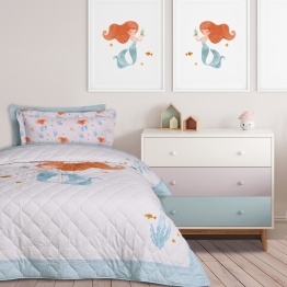 Κουβερλί Microfiber Μονό 160x220εκ. Kid Line 4876 Λιλά-Ροζ-Μέντα Das Kids