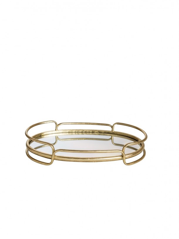 Δίσκος Μεταλλικός Χρυσός Με Καθρέπτη 40x26,5x7,5εκ. Zen Collection 26.1.52214