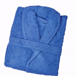 Μπουρνούζι Ενηλίκων Με Γιακά Βαμβακερό Large Daily Blue Sb home