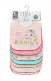 Σετ 7τμχ Σαλιάρες Polycotton Giraffe 20 Pink Dimcol