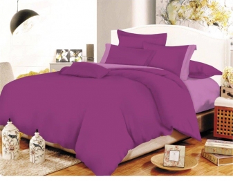 Σετ Σεντόνια Polycotton Μονά 160x240εκ. Με Φάσα Mauve-Lilac