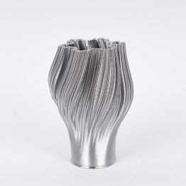 Βάζο Πορσελάνης 3D Ασημί 15,5x15,5x22εκ. ESTHETI 752-21095