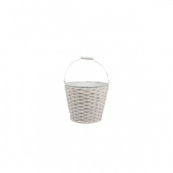Καλάθι Bamboo-Μεταλλικό Φυσικό Λευκό-Ασημί Art Et Lumiere 25x21εκ. 05207