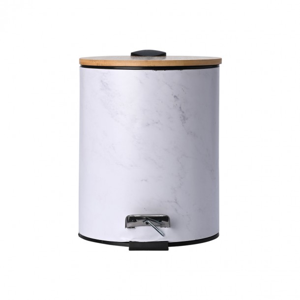 Καλάθι Απορριμάτων Μεταλλικό-Bamboo Marble Estia 5lt 02-22020