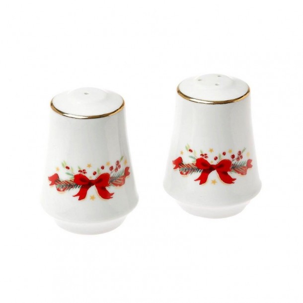 Χριστουγεννιάτικο Σετ 2τμχ Αλατοπίπερο Πορσελάνης Christmas Magic CRYSPO TRIO 06.240.93