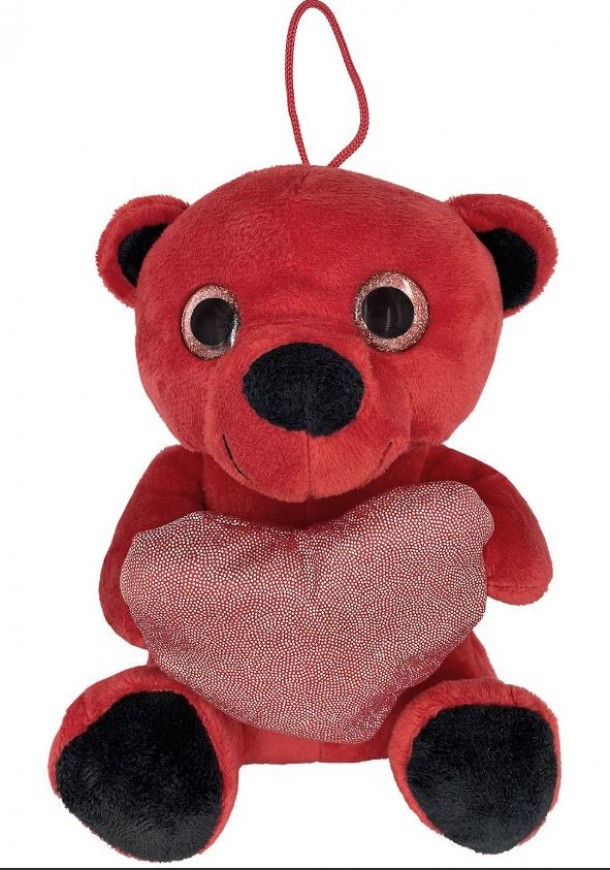 Αρκουδάκι Λούτρινο Κόκκινο Με Καρδιά 20εκ. Toy Markt 79-480