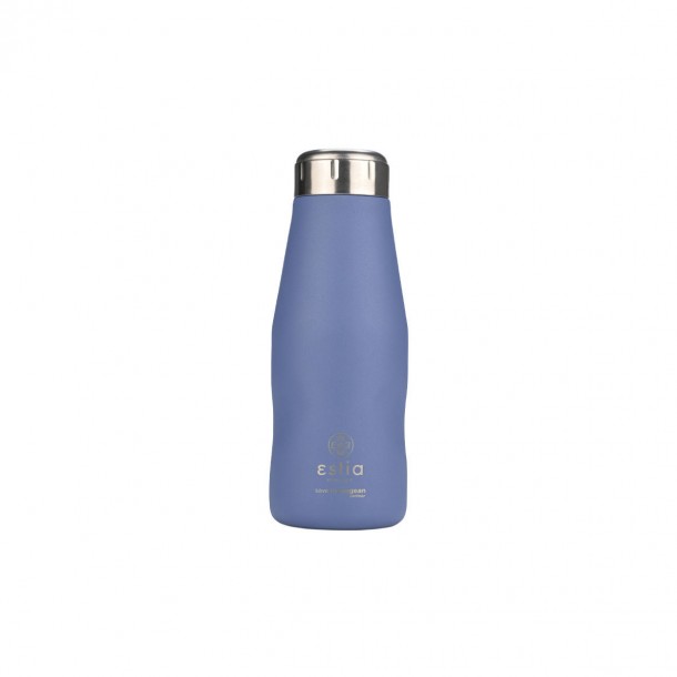 Θερμός-Μπουκάλι Ανοξείδωτο Denim Blue Flask Save The Aegean Estia 350ml-6,5x6,5x18,5εκ. 01-22341