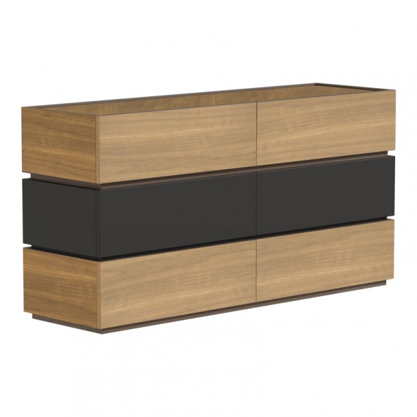 Συρταριέρα Sonlen pakoworld mdf σε ανθρακί-sonoma απόχρωση 120x40x72εκ