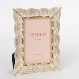 Κορνίζα Polyresin Χρυσή-Λευκή 10x15εκ. ESTHETI 756-12050