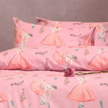 Ζεύγος Μαξιλαροθήκες Φανελένιες 53x72εκ. Ballet Pink Winter Line Kids Melinen 20004081
