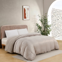 Παπλωματοθήκη Flannel-Sherpa Υπέρδιπλη 225x245εκ. Shelby Greige Melinen 20004987