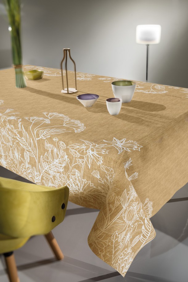 Τραπεζομάντηλο Αλέκιαστο Polyester 1028 Curry 145x145εκ. Saint Clair