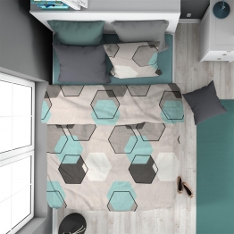 Παπλωματοθήκη Polycotton Μονή 160x240εκ. Hexagon 395 Grey Dimcol