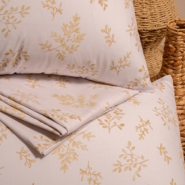 Σετ Σεντόνι Με Μαξιλαροθήκη Polycotton Ημίδιπλο Με Λάστιχο 120x200+32εκ. Sylvie Beige Casual Line Mini Melinen 20003711