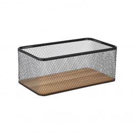 Καλάθι Οργάνωσης Ξύλινο-Μεταλλικό Μαύρο 30,5x16,5x12,5εκ. Wired Estia 02-27681