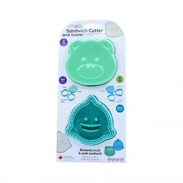 Σετ 2τμχ Κόπτης Sandwich Cutters Bear/Shark Melii MEL24080