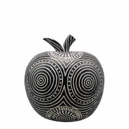 Διακοσμητικό Επιτραπέζιο Μήλο Polyresin Μαύρο-Λευκό ESPIEL 20x17,2x20,7εκ. FIG227