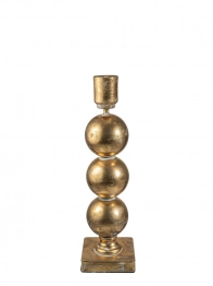 Κηροπήγιο Μεταλλικό Αντικέ Χρυσό 10x10x35εκ. Zen Collection 25.55.52286