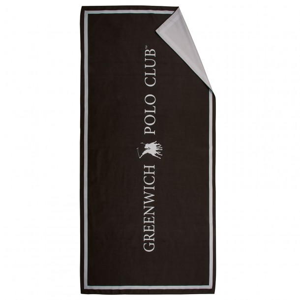 Πετσέτα Θαλάσσης Microfiber 80x170εκ. Essential 4028 Μαύρη-Taupe Greenwich Polo Club