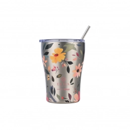 Θερμός-Ποτήρι Ανοξείδωτο Coffee Mug Silver Botanic Save The Aegean 350ml-9x13εκ. Estia 01-31787