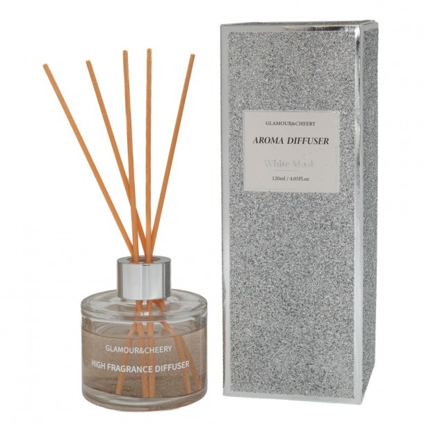 Αρωματικά Στικ English White Musk Με Glitter 120ml Ασημί iliadis 90037