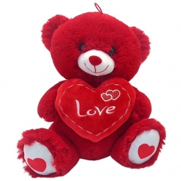 Αρκουδάκι Λούτρινο Κόκκινο Με Καρδιά 30εκ. ToyMarkt 79-530