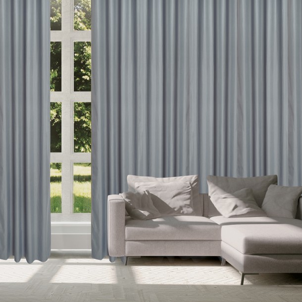 Κουρτίνα Συσκότισης Με Τρουκς Polyester 140x270εκ. Curtain Line 2256 Γκρι Σκούρο Das Home