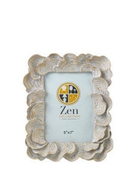 Κορνίζα Polyester Λευκή-Χρυσή Με Κοράλια 13x18εκ. Zen Collection 25.12.51475