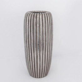 Βάζο Κεραμικό Ασημί-Καφέ 17,5x17,5x39,5εκ. ESTHETI 752-20383
