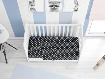 Πάπλωμα Βαμβακερό Κούνιας 120x160εκ. Windows 175 Dark Blue -White DIMcol