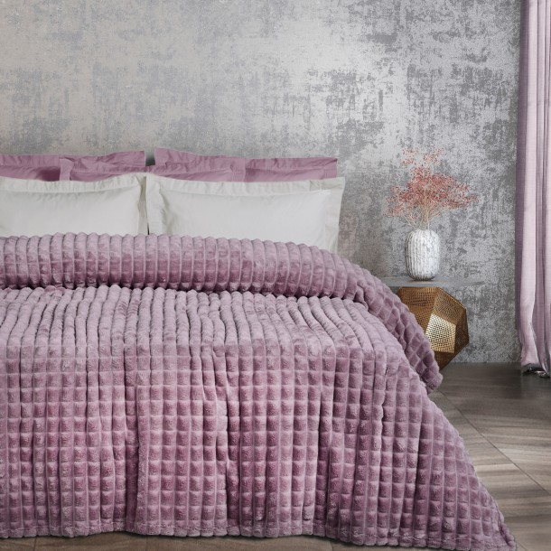 Κουβέρτα Fleece Υπέρδιπλη 220x240εκ. Blankets 1358 Dusty Μωβ Das Home