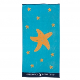 Πετσέτα Θαλάσσης Βαμβακερή 70x140εκ. Beach Towels 3893 Γαλάζια-Πορτοκαλί Greenwich Polo Club Junior