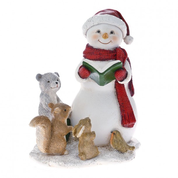 Χριστουγεννιάτικος Διακοσμητικός Χιονάνθρωπος Polyresin Λευκός iliadis 14x9,5x15εκ. 79309