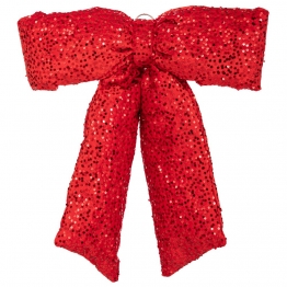 Χριστουγεννιάτικος Διακοσμητικός Φιόγκος Κρεμαστός Με Πούλιες Κόκκινος 50x60εκ. iliadis 91421