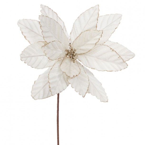 Χριστουγεννιάτικο Κλαδί Αλεξανδρινό Βελούδινο Ιβουάρ 60εκ. iliadis 90402