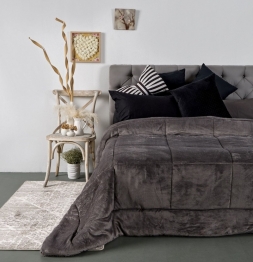 Κουβερτοπάπλωμα Flannel-Sherpa Υπέρδιπλο 220x240εκ. Luster Carbone SB HOME