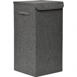 Καλάθι Απλύτων Αναδιπλούμενο MDF Γκρι Με Υφασμάτινη Επένδυση 35x35x60εκ. MRShome DS-2699000