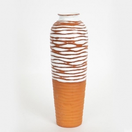 Βάζο Κεραμικό Terracotta-Λευκό 12,1x12,1x36,1εκ. ESTHETI 752-20232