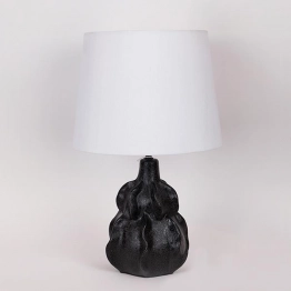 Φωτιστικό Επιτραπέζιο Κεραμικό-Υφασμάτινο Μαύρο-Λευκό 29,5x24x48εκ. ESTHETI 814-50003