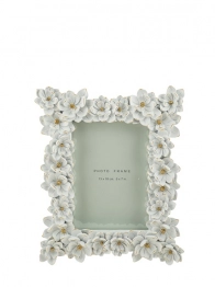 Κορνίζα Polyester Με Λουλούδια Λευκά-Χρυσό 13x18εκ. Zen Collection 25.50.52353