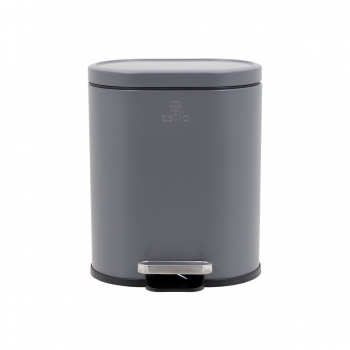 Καλάθι Απορριμάτων 6lt Μεταλλικό Soft Close Γκρι Ovoid Estia 24,4x21,5x2,4εκ. 02-21443