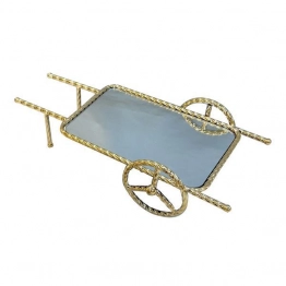 Δίσκος Μεταλλικός Με Καθρέπτη Χρυσό 48x22x12εκ. ESTHETI 819-00272