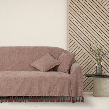 Ριχτάρι Chenille Τριθέσιος 180x300εκ. Throws Line 0274 Dark Rose Das Home