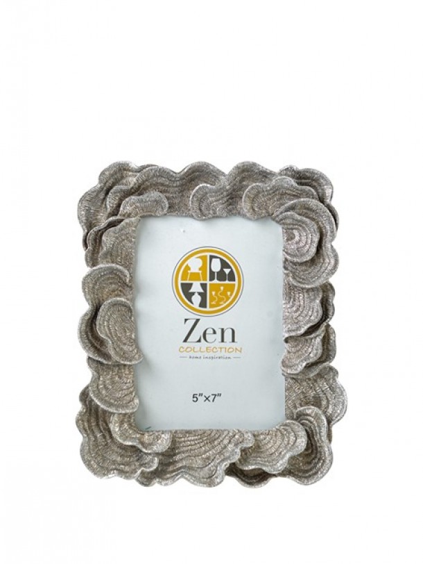 Κορνίζα Polyester Ασημί Με Κοράλια 13x18εκ. Zen Collection 25.12.51477