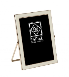 Κορνίζα Μεταλλική Λευκή-Χρυσή ESPIEL 20x25εκ. FAM604