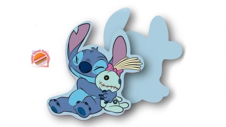 Διακοσμητικό Μαξιλάρι Μικρό Disney Home Velboa 15εκ. Stitch 84 Sky Blue DimCol