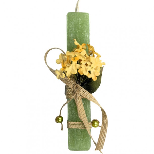 Λαμπάδα Πράσινη Με Λουλούδια Royal Art 21εκ. SYN21/153GR
