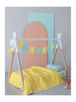 Κουβερλί Microfiber Κούνιας 110x140εκ. Με Pon Pon Juniper Yellow Palamaiki