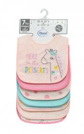 Σετ 7τμχ Σαλιάρες Polycotton Giraffe 20 Pink Dimcol